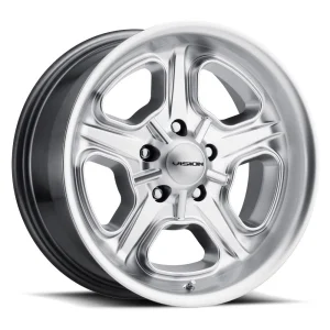 Vision Wheel American Muscle – 147 DAYTONA – Silver – 15″x7″ -7mm – All weather Wheels – 147-5765HS-7